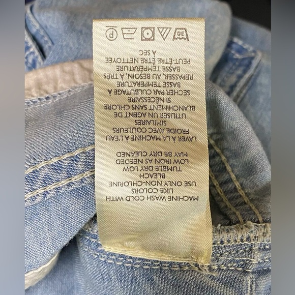 FREE PEOPLEπ Sz L Jeans South Bay Utility Cargo Blue Tie Cinch Waist, NWOT - Picture 8 of 8